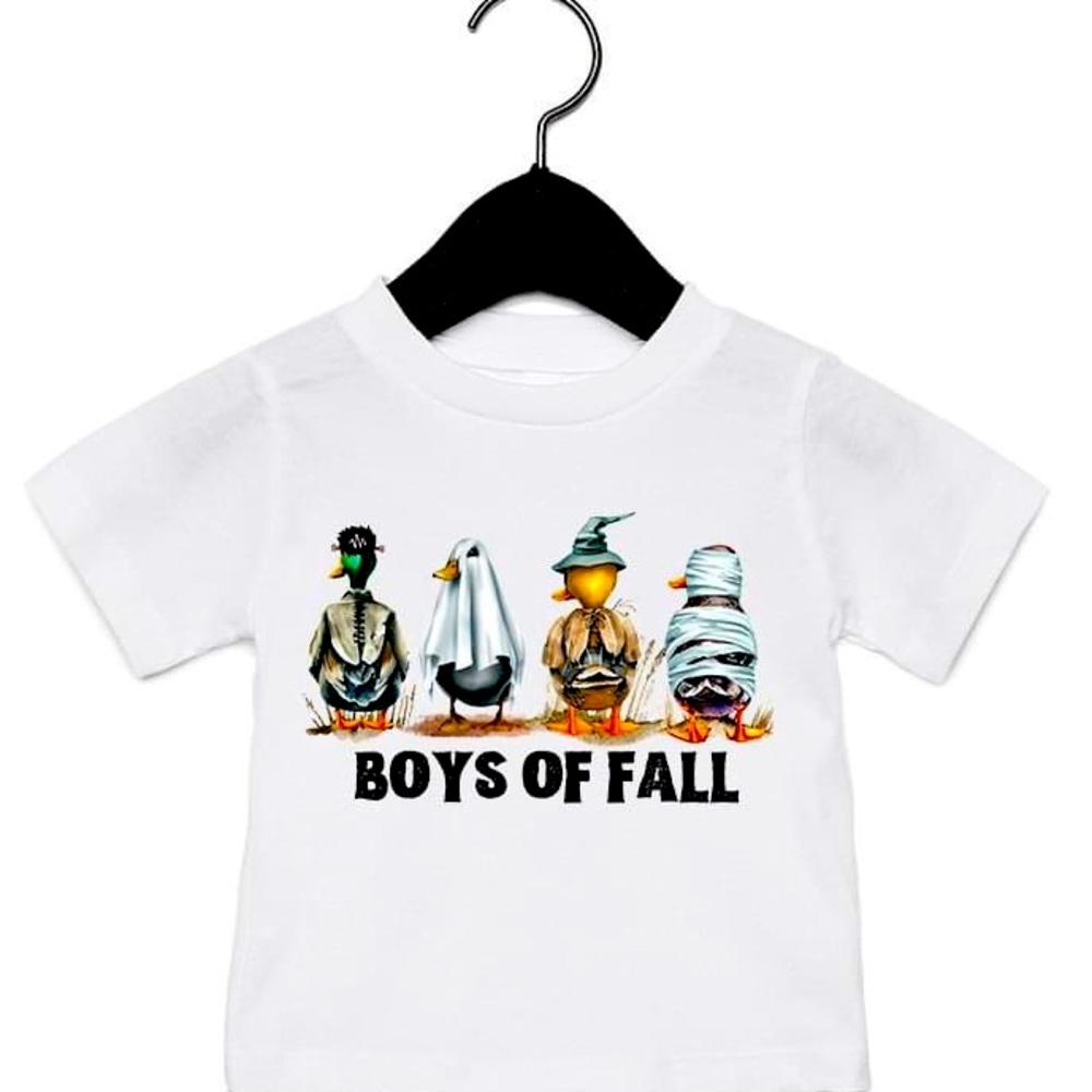 Youth fall/duck/halloween made to order t-shirts, names can be added also.